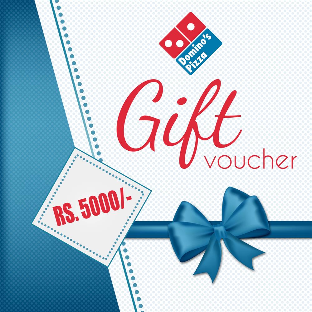 Dominos' Gift Vouchers Rs.5000/, Dominos Pizza Gift Vouchers