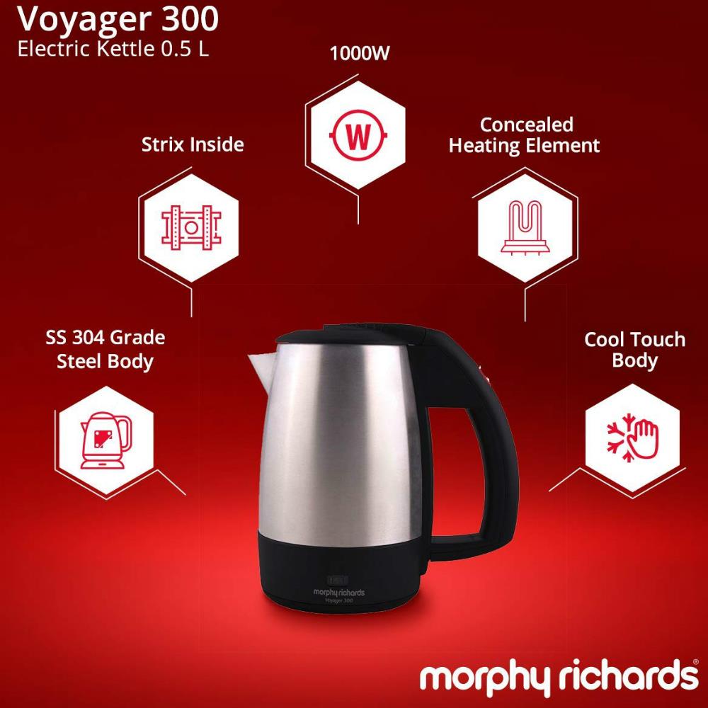 Morphy Richards Voyager 300 Electric Kettle, 0.5 Litre, Electronic Home Appliances