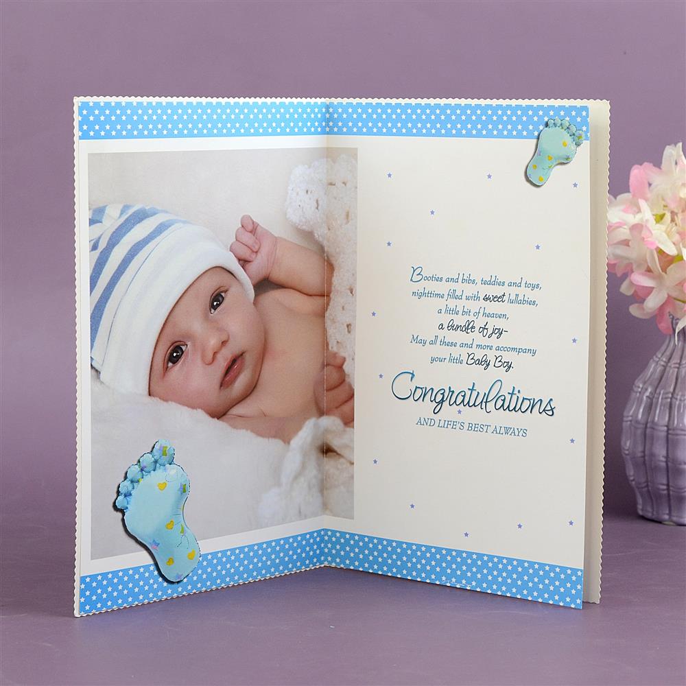 Baby Boy Congratulatory Greetings Card, New Born Greeting
