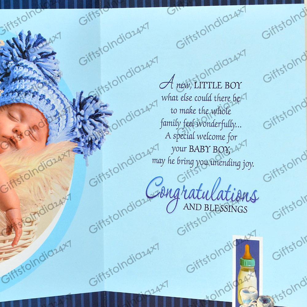 Baby Boy Arrival Greetings Card