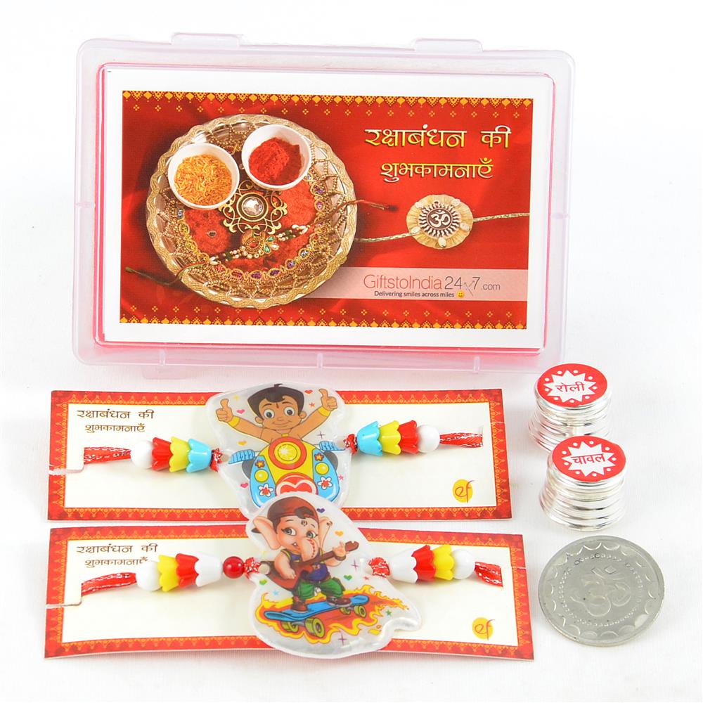 Combo Of Chhota Bheem And Bal Ganesha Rakhi Rakhis
