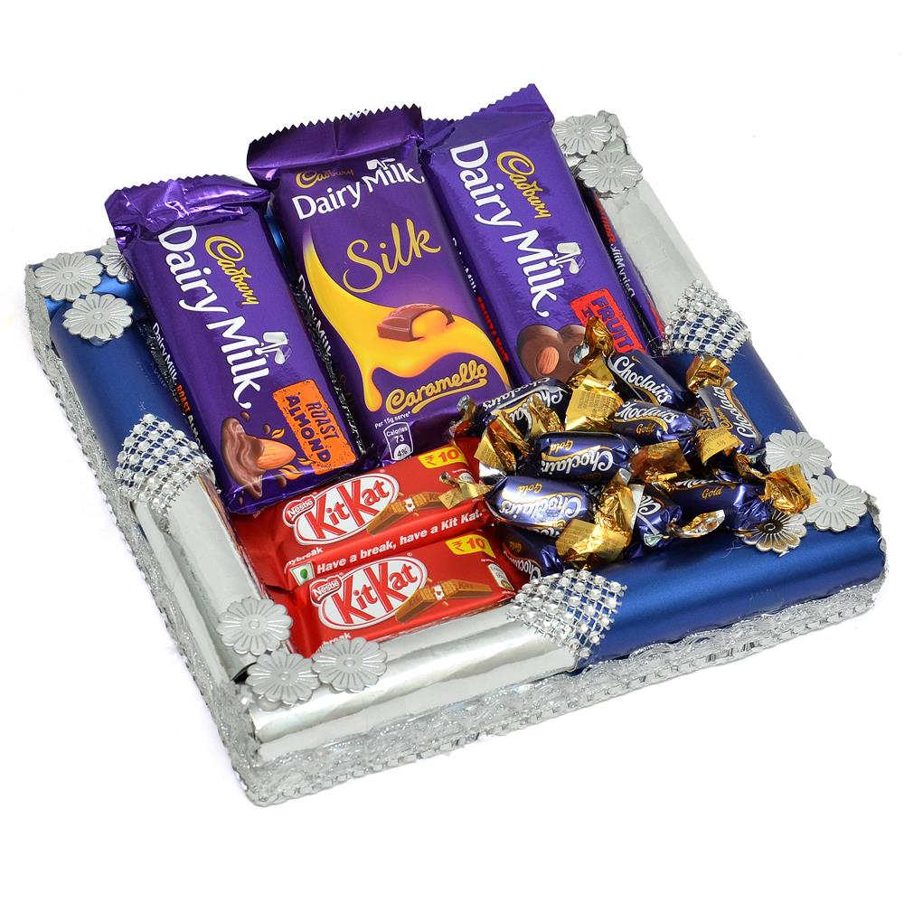 Tray of Dairy Milk with Kitkat and Choclairs, Same Day Delivery Gifts