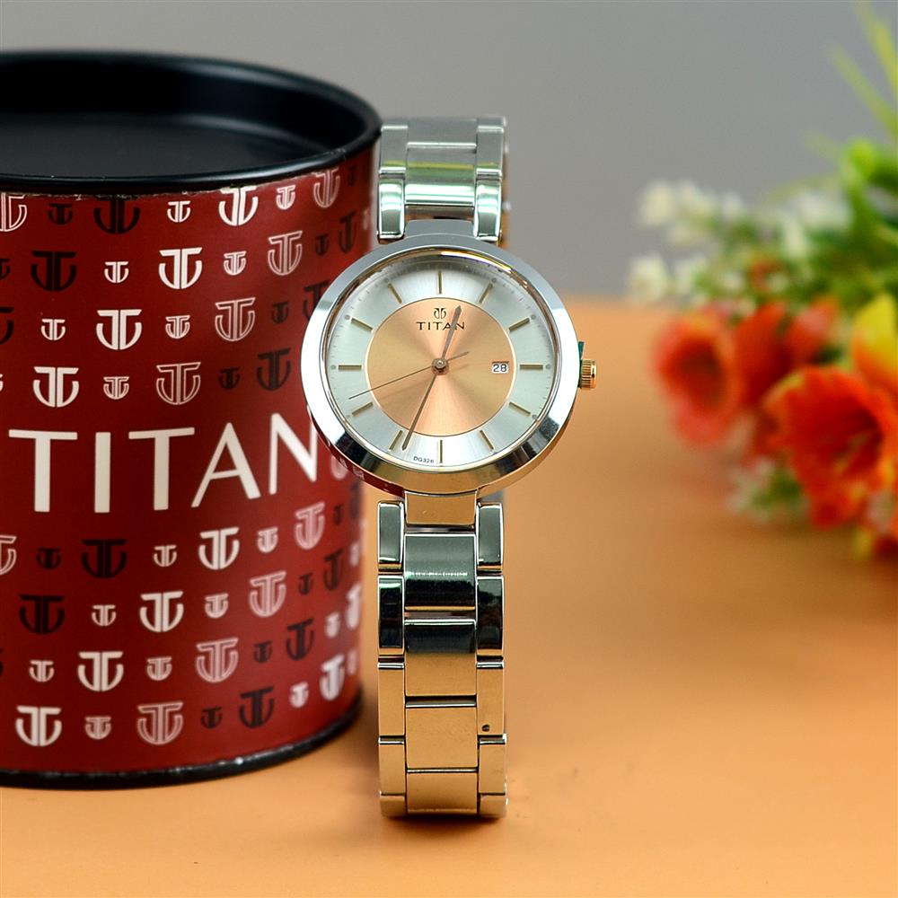titan automatic watch rose gold