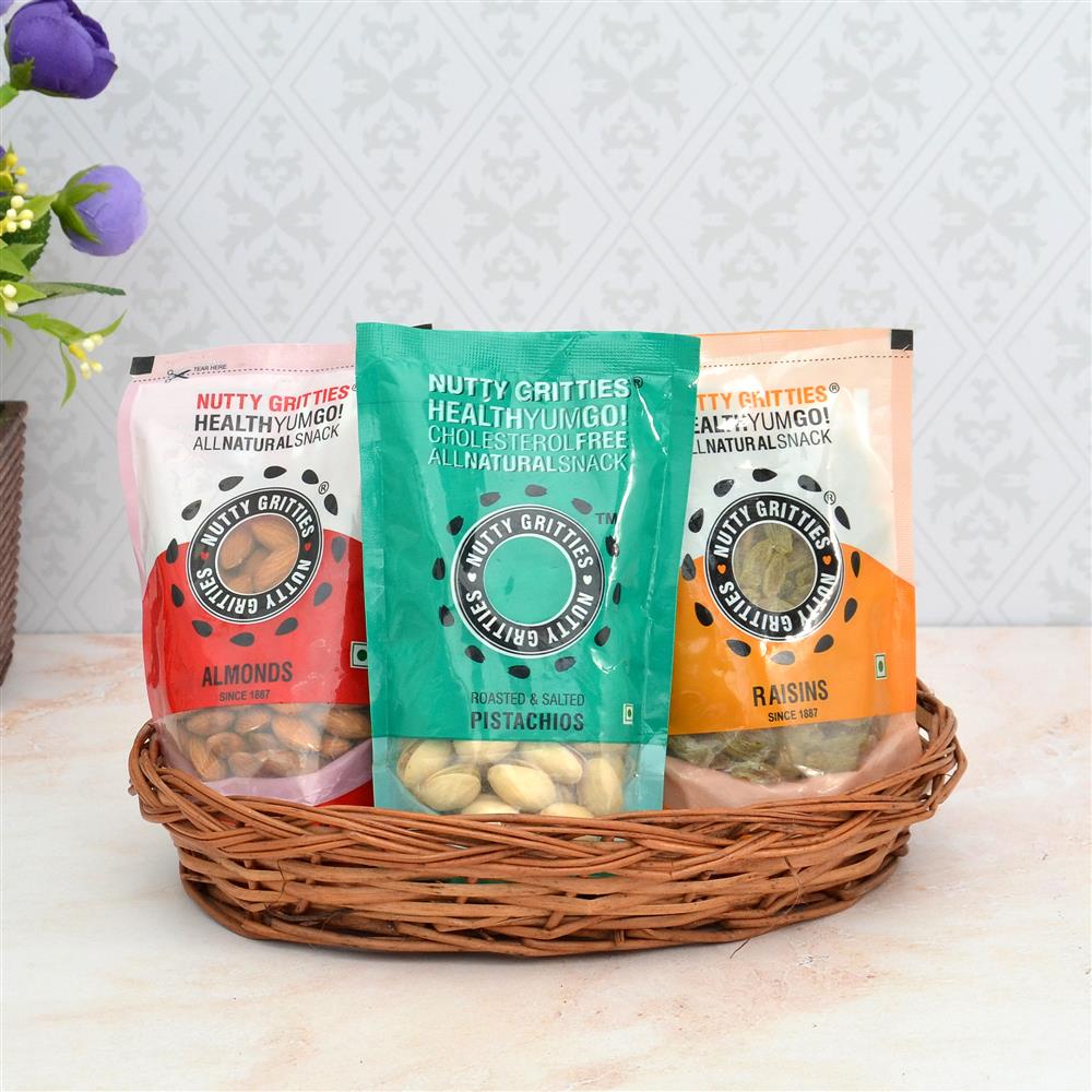 Dry Fruit Hamper 300gm Dry Fruits with a Basket