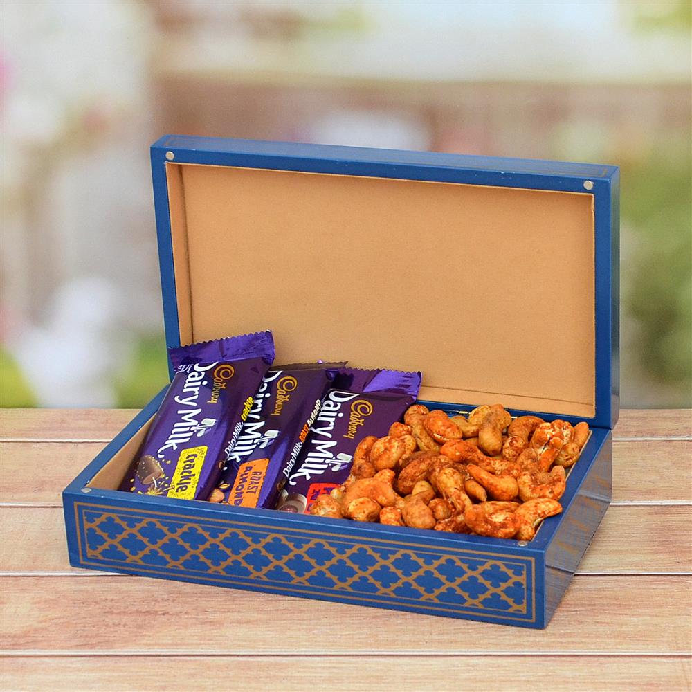 Chocolate & Dry Fruit Hamper Dairy Milk and Masala Kaju Combo in a
