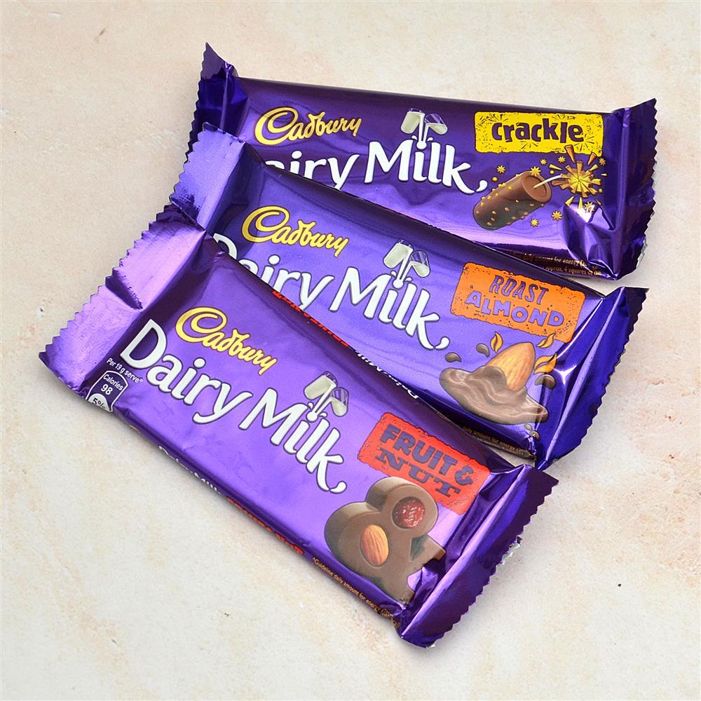 3 Flavors Dairy Milk Same Day Chocolates