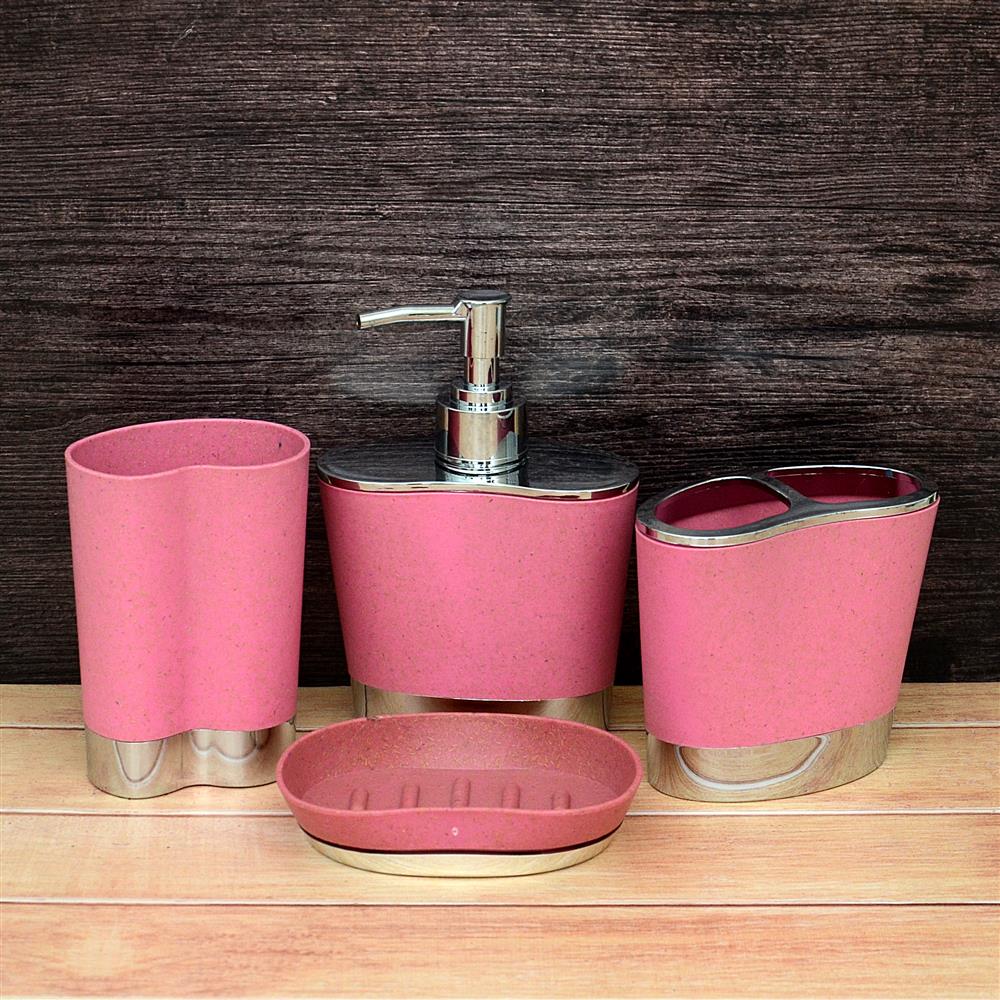 Pink Color Bath Accessories Set, Home Decor for Mom