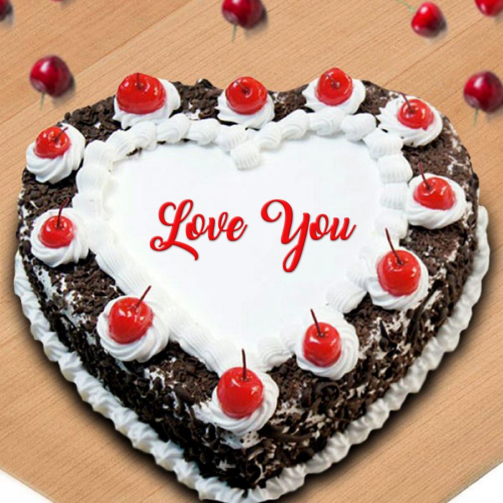 Heart Shape Love You Black Forest Cake 1 Kg, Cakes on ... Heart Shape Love You Black Forest Cake 1 Kg, Cakes on ...