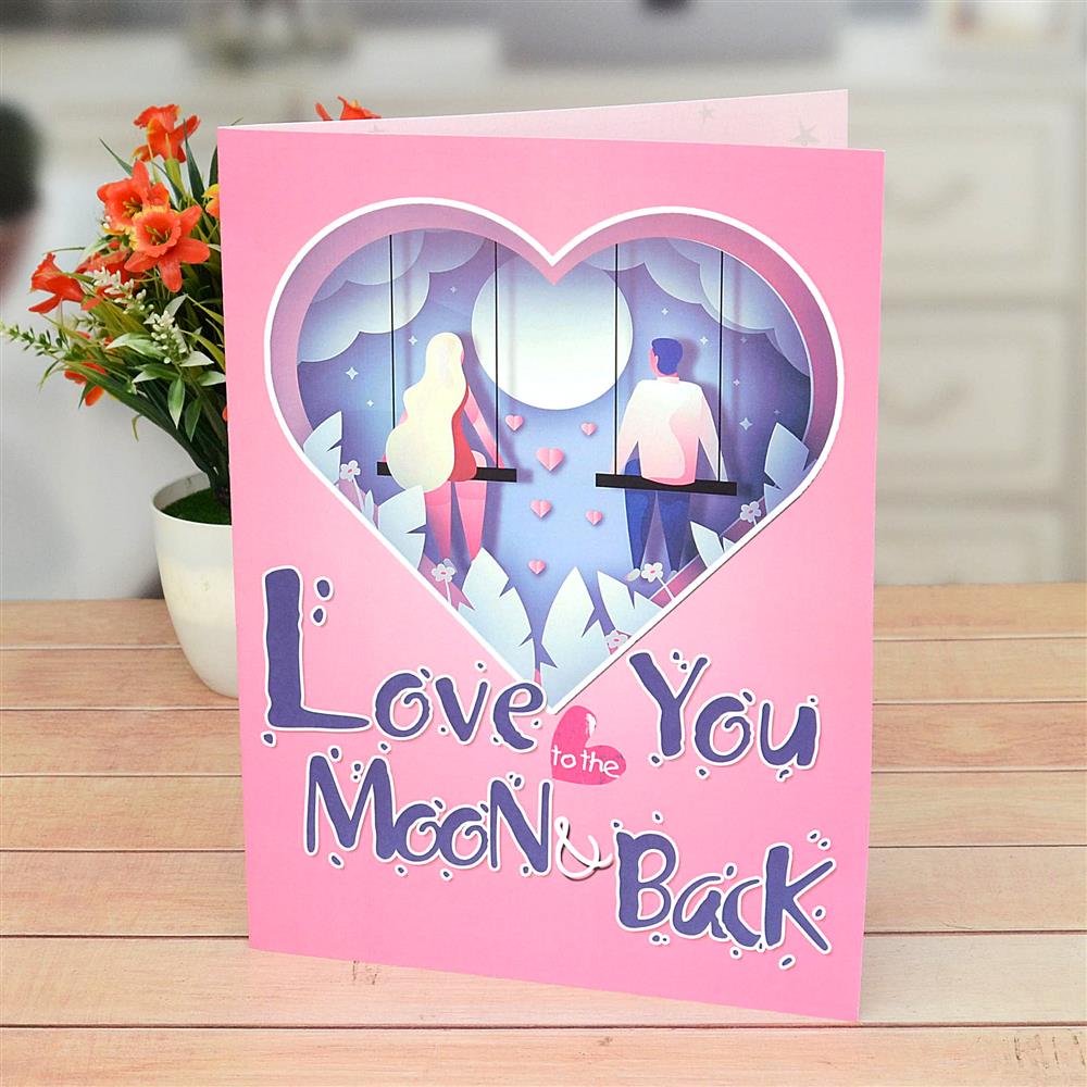 Love You To The Moon Card Valentine Personalized Love You To The Moon Card Valentine Personalized