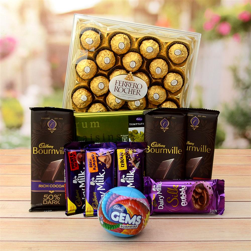 Ferrero Rocher & Bunch Of Chocolates Hamper, Gift Hampers