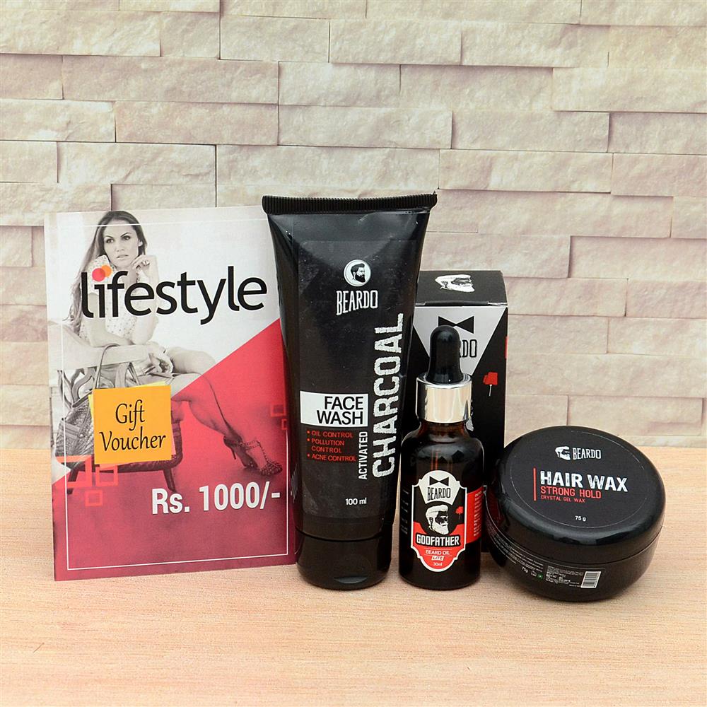 Beardo Men Grooming Essentials With Lifestyle Voucher Hamper