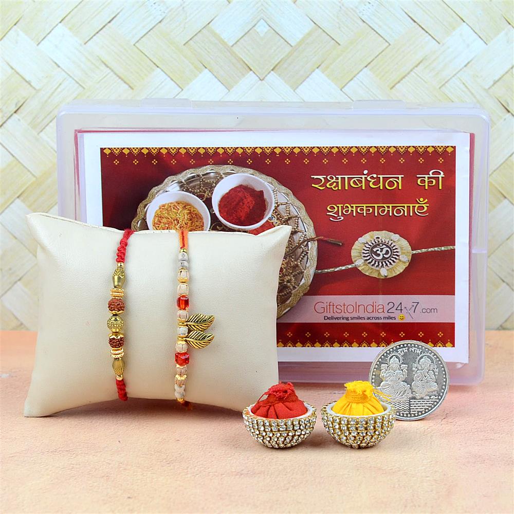 Set of 2 Attractive Rakhis Rakhi Sets Brother