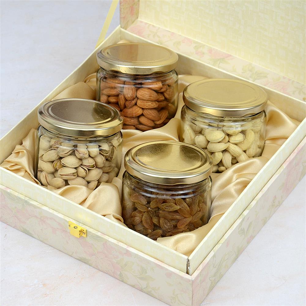 Artistic Peacock Box With Dryfruits Jars