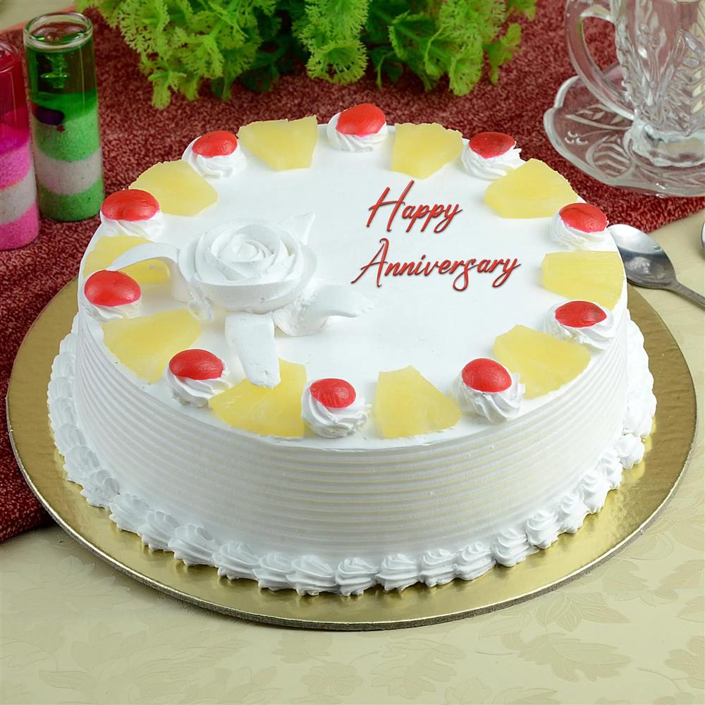 1 Kg Anniversary Pineapple Cake on Anniversary