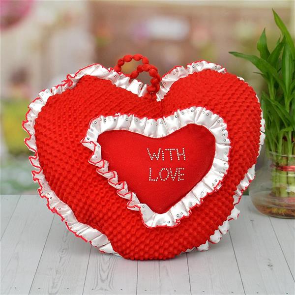 Send Heart Shape Cushions on Valentines Day to India