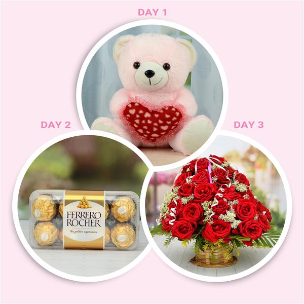 Send 3 Day Serenades on Valentines Day to India Gifts to