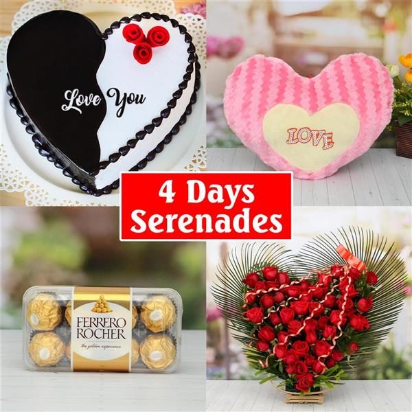 Send 4 Day Serenades on Valentines Day to India Gifts to