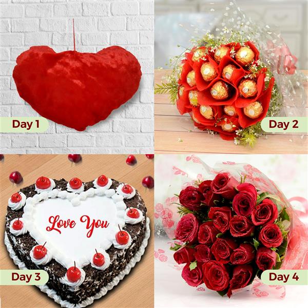 Send 4 Day Serenades on Valentines Day to India Gifts to