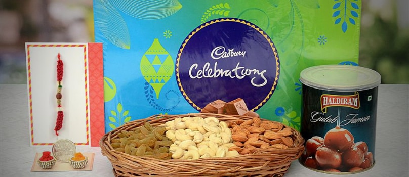 Basket Dryfruits Celebrations Gulab Jamun Rakhi Basket Dryfruits Celebrations Gulab Jamun Rakhi