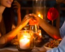 Candle Light Dinner Holding Hands