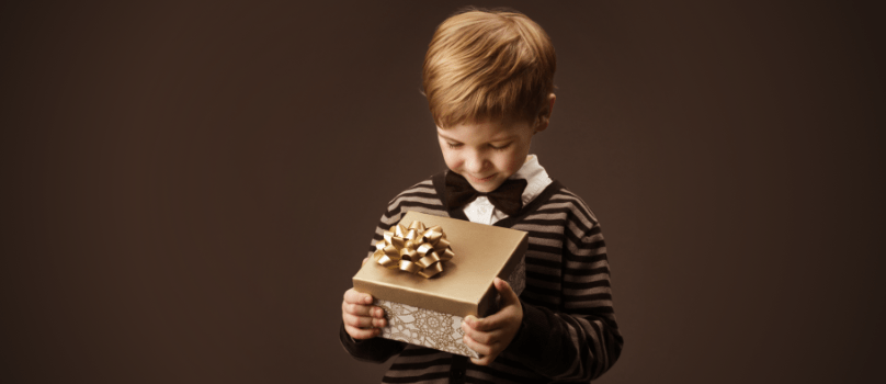 Child Holding Gift Box Child Holding Gift Box