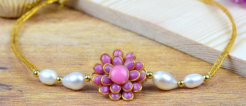 Purple Flower Rakhi Purple Flower Rakhi