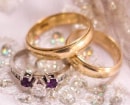 Golden Wedding Rings Crystals