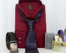 Maroon Shirt Navy Blue Tie Hamper