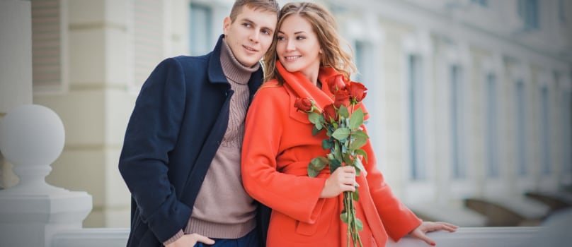 Orange Coat Flower Couple Orange Coat Flower Couple