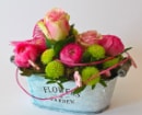 Pink Rose Tin Bucket