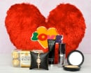 Red Love Heart Cushion Watch Hamper