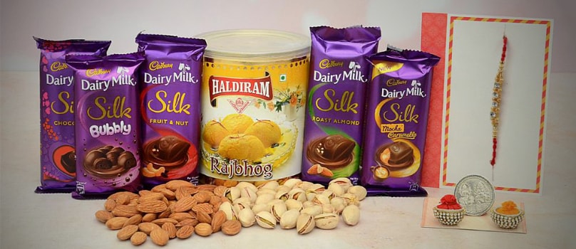 Silk Choco Tin Sweet Rakhi Silk Choco Tin Sweet Rakhi