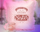 Sis Rakhi Pink Fluffy Pillow