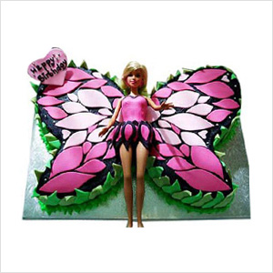 Unique Butterfly Barbie Cake
