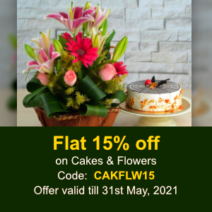 Deals | Flat 15% Off on Cakes & Flowers