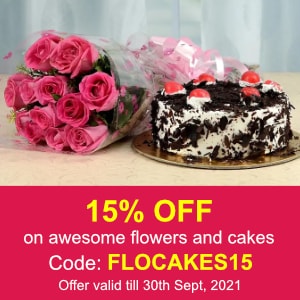 Deals | 15% off on awesome flowers and cakes.