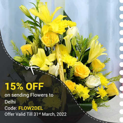 Deals | Get 15% off on sending Flowers to Delhi