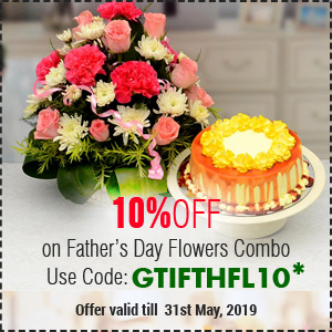 Deals | Get flat 10% off on Father’s Day Flowers Combo