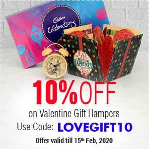 Deals | Get Flat 10% off on Valentine Gift Hampers