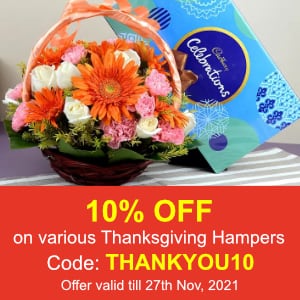 Deals | 10% off on Thanksgiving Hampers.