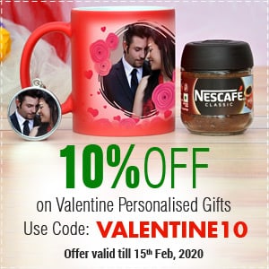 Deals | Get Flat 10% off on Valentine Personalised Gifts