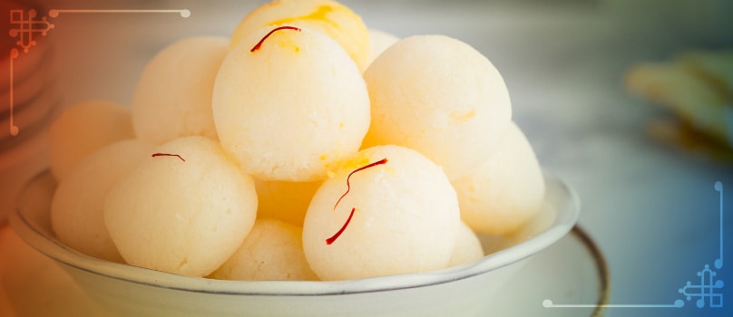 Kesar Rasgulla Bowl Kesar Rasgulla Bowl