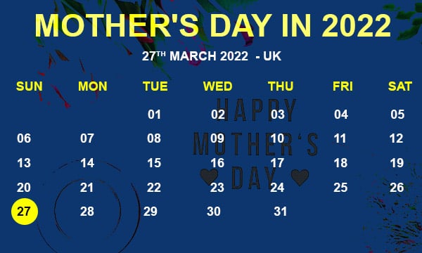 Mothers Day 2022 Calendar When Is Mother's Day In 2022?