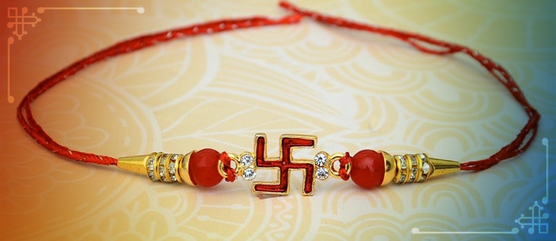 Red Swastika Rakhi Red Swastika Rakhi