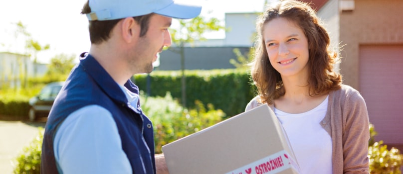 Woman Recieving Parcel Woman Recieving Parcel